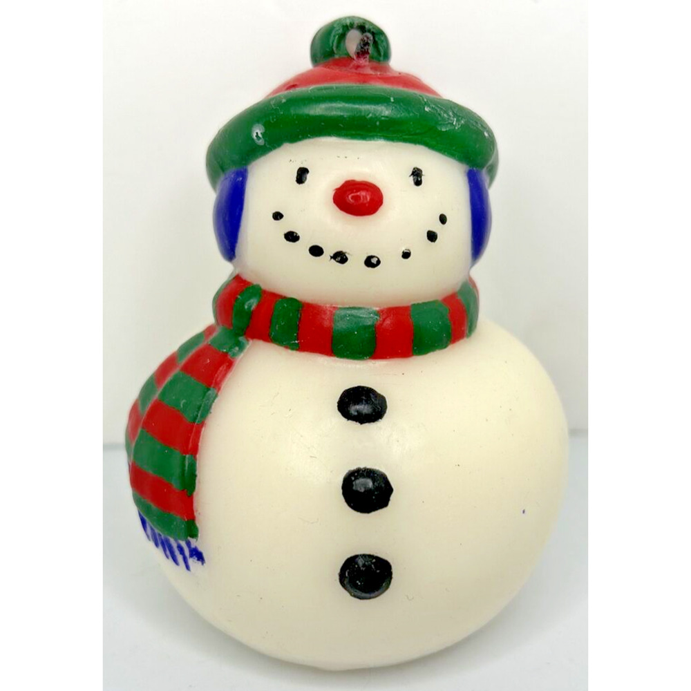 Vintage Holiday Christmas Snowman Candle New in Packaging 4.5" SKU H675